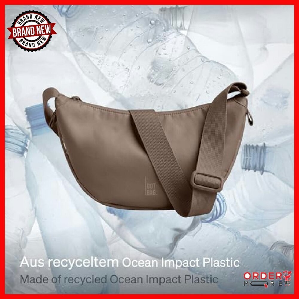Recycled Ocean Plastic Crossbody Bag, Foldable Travel Purse, Water Resistant - Picture 5 of 8